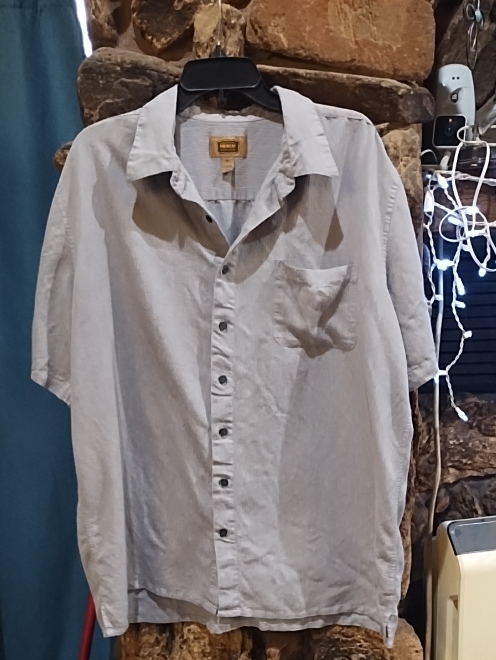 The Foundry Supply Co. Light Gray Short-Sleeve Button-Down Shirt